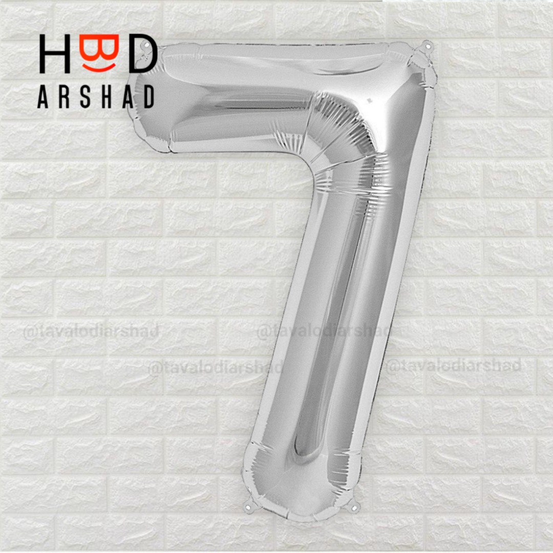 بادکنک فویلی عدد 7 نقره ای ۳۲ اینچ